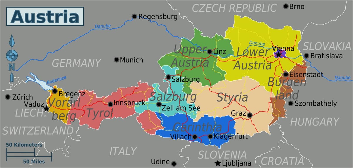 bản đồ của áo kỳ