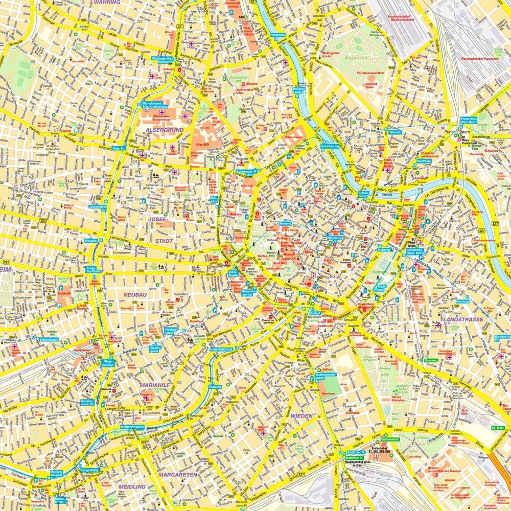 đường phố, bản đồ của vienna áo