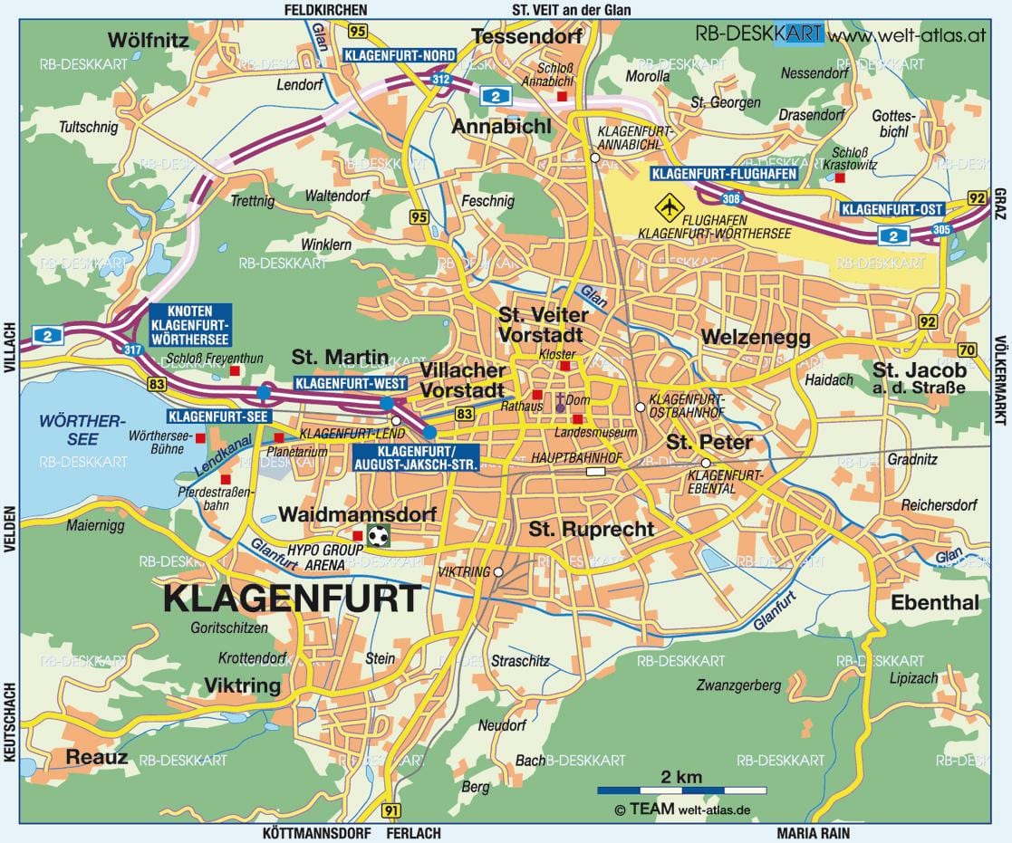 bản đồ của klagenfurt áo