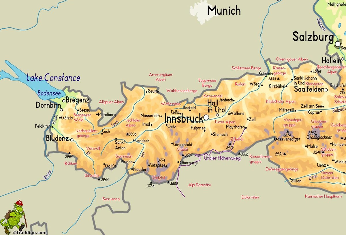 bản đồ của mayrhofen áo