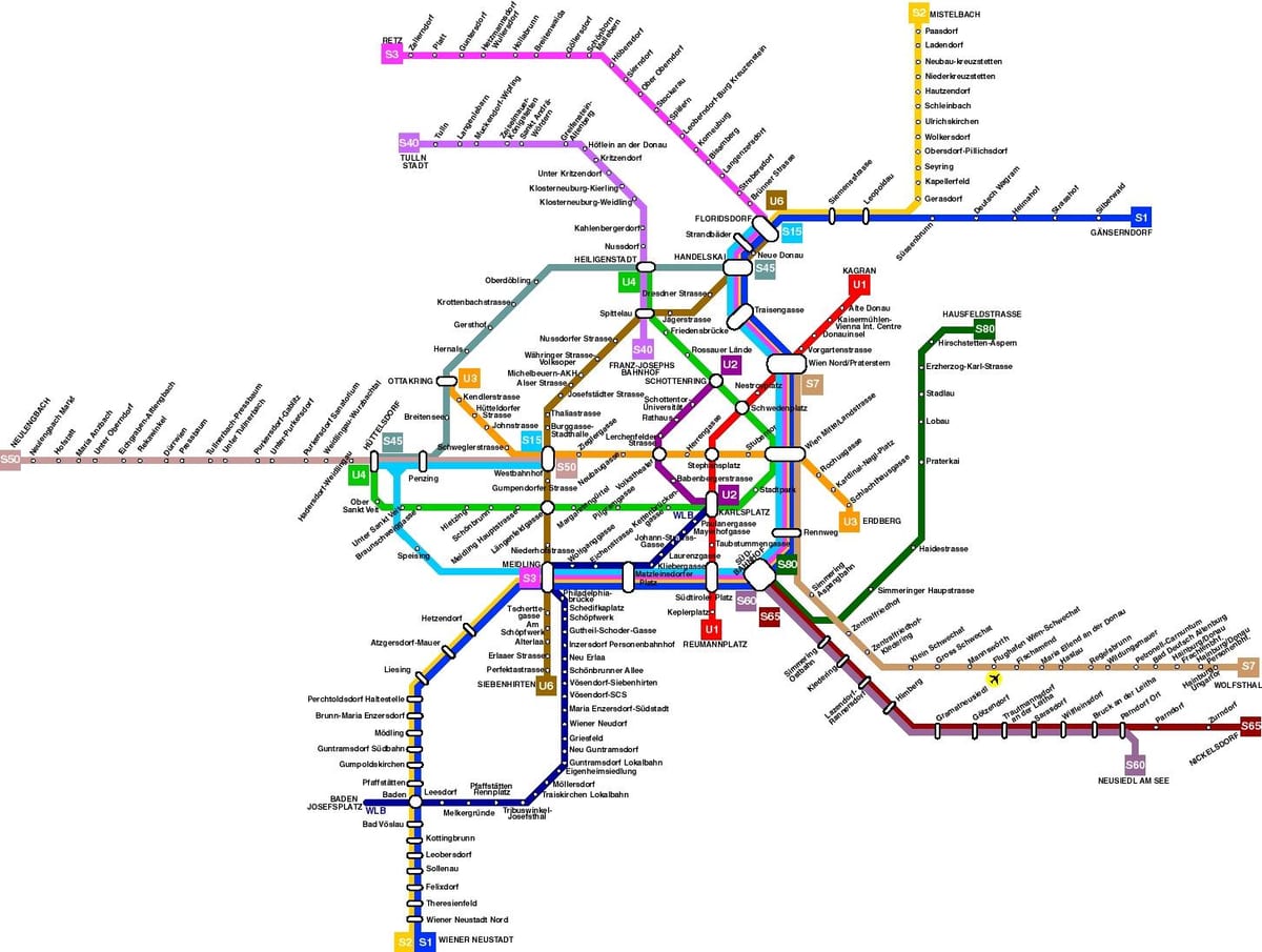vienna áo giao thông công cộng bản đồ
