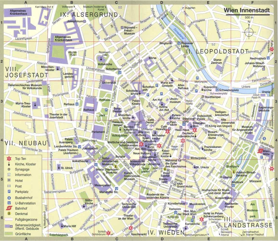 bản đồ của vienna áo hấp dẫn du lịch