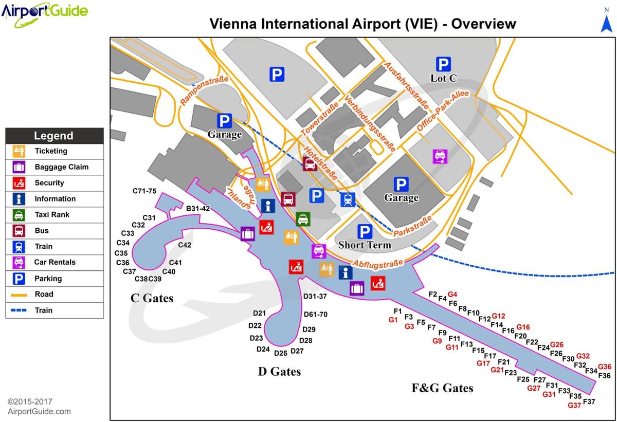 bản đồ của vienna áo sân bay