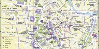 Bản đồ của vienna áo hấp dẫn du lịch